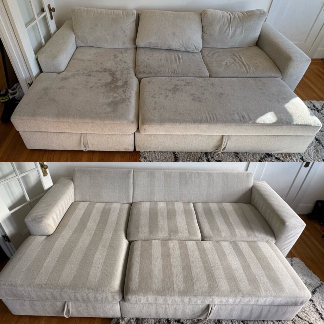 Sectional Deep Clean before and after